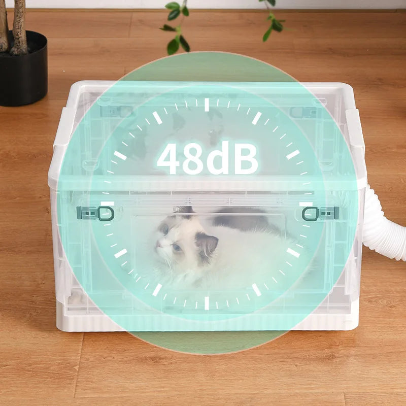 Pet Drying Box Cat Noise Super Quiet Wheels Transparent Home Dog Cat Bathing Hairs Blow Dog Hair Dryer Connect Pet Water Blower