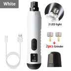 Dog Nail Grinder With 2 Led Lights Pet Nail Grinder Rechargeable Pet Smart Dog Nail Trimmer for Large Medium and Small Dogs
