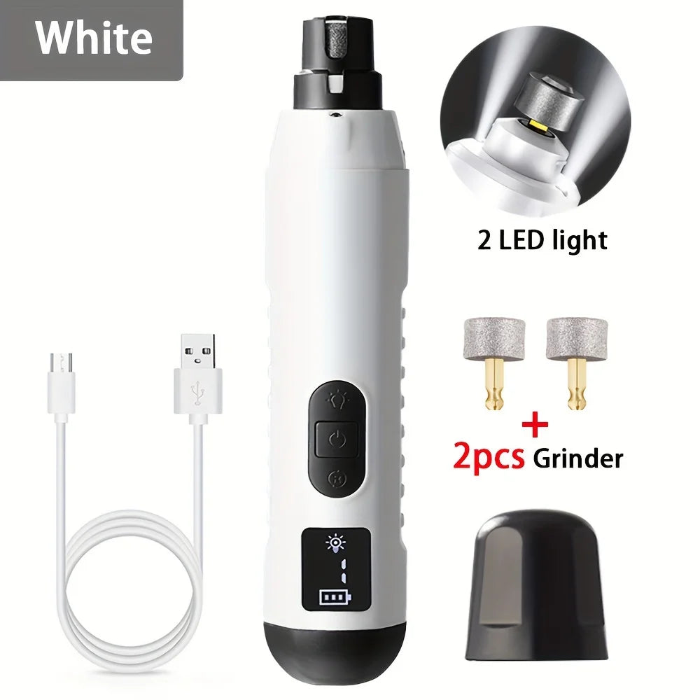 Dog Nail Grinder With 2 Led Lights Pet Nail Grinder Rechargeable Pet Smart Dog Nail Trimmer for Large Medium and Small Dogs