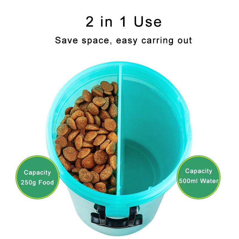 4 in 1 Pet Portable Dog Water Bottle With 2 Collapsible Bowls Travel Pet Manufacturer OEM Pet Water Bottle Feeder Dog Bottle