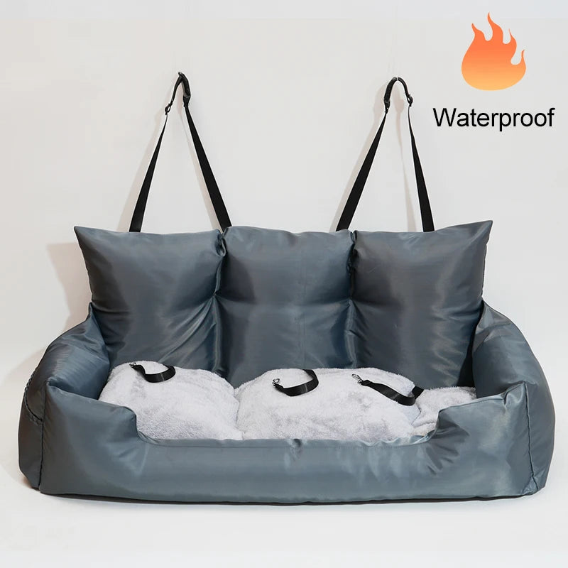 Luxury Dog Beds Waterproof Dog Car Seat Luxury Pet Car Seat Cat Beds Portable Travel Dog Car Backseat Pet Carrier Bag Pet Beds
