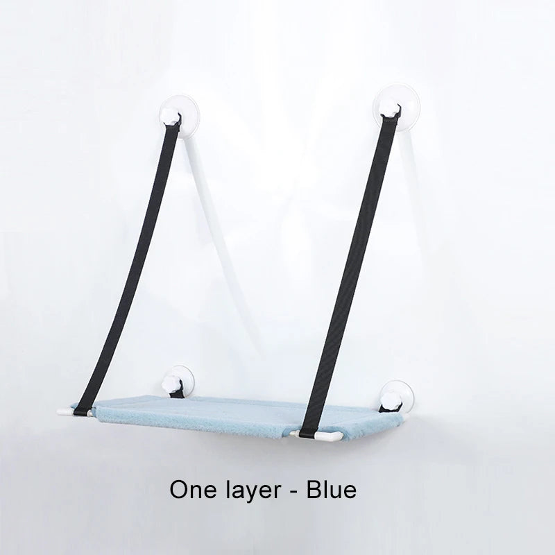 Double Layers Cat Hammock Window Indoor Cats Seat Shelves Kitten Limbing Frame Strong Suction Cups Bearing 25kg Cat Products