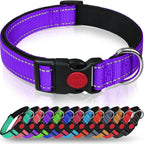 Reflective Personalized Dog Collar with Safety Locking Buckle Adjustable Nylon for Dogs-OEM Custom Logo