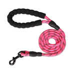 1.5M Comfortable Dog Training Leash Reflective Padded Handle Strong Heavy Duty Nylon Rope Durable Personalized Striped Pattern