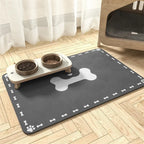 Non Slip Silicone Pet Food Mat Rapid Absorbent Dog Cat Square Bone Shaped Feeding Mat