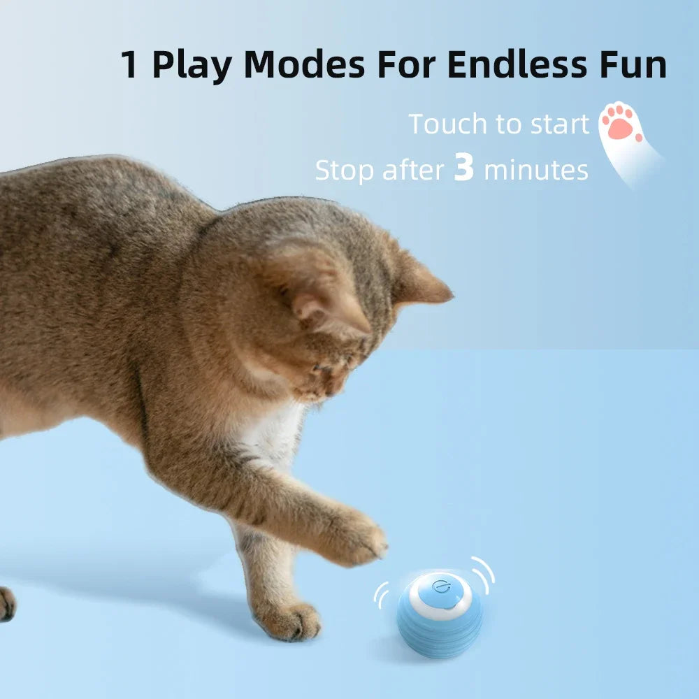 Interactive Cat Ball Smart Cat Dog Toys Electronic Interactive Cat Toy Indoor Automatic Rolling Magic Ball Game Accessories