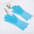 Magic Silicone Pet Bathing Gloves for Dog & Cat Bathe & Shampoo Stocked Brush Gloves 2-Pack for Bathroom Use