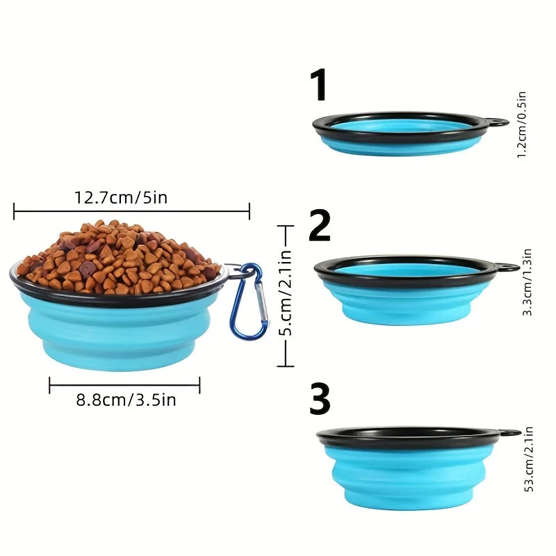 Collapsible Dog Bowl Foldable Pet Bowl with Lid Dog Travel Bowl Portable Foldable Cat Feeder for Pet Walking Parking Camping
