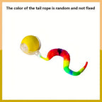 Automatic Rolling Cat Ball Toy with LED Lights Colorful Tail USB Rechargeable Fits All Cat Sizes Indoor Interactive Cat Toy
