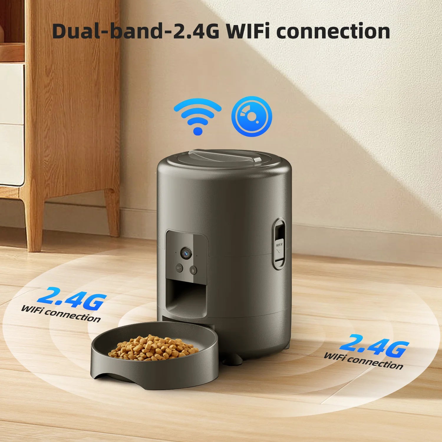 OEM 2L Automatic Cat Feeder with Camera Cat and Dog Food Dispenser Smart Timed Setting Smart Pet Feeder Dog Supplies
