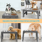 Elevated Dog Bowls with Slow Feeder Dog Bowl Stainless Steel Bowls Adjustable Pet Feeder Stand for Large Medium Dog Products