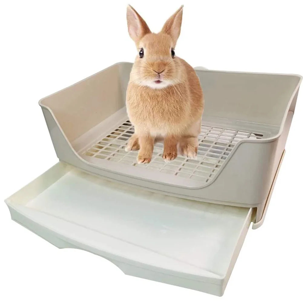 Large Eco-Friendly Rabbit Toilet Trainer Potty Corner Tray Litter Drawer for Adult Hamster Guinea Pig Galesaur Bunny Pet Pan