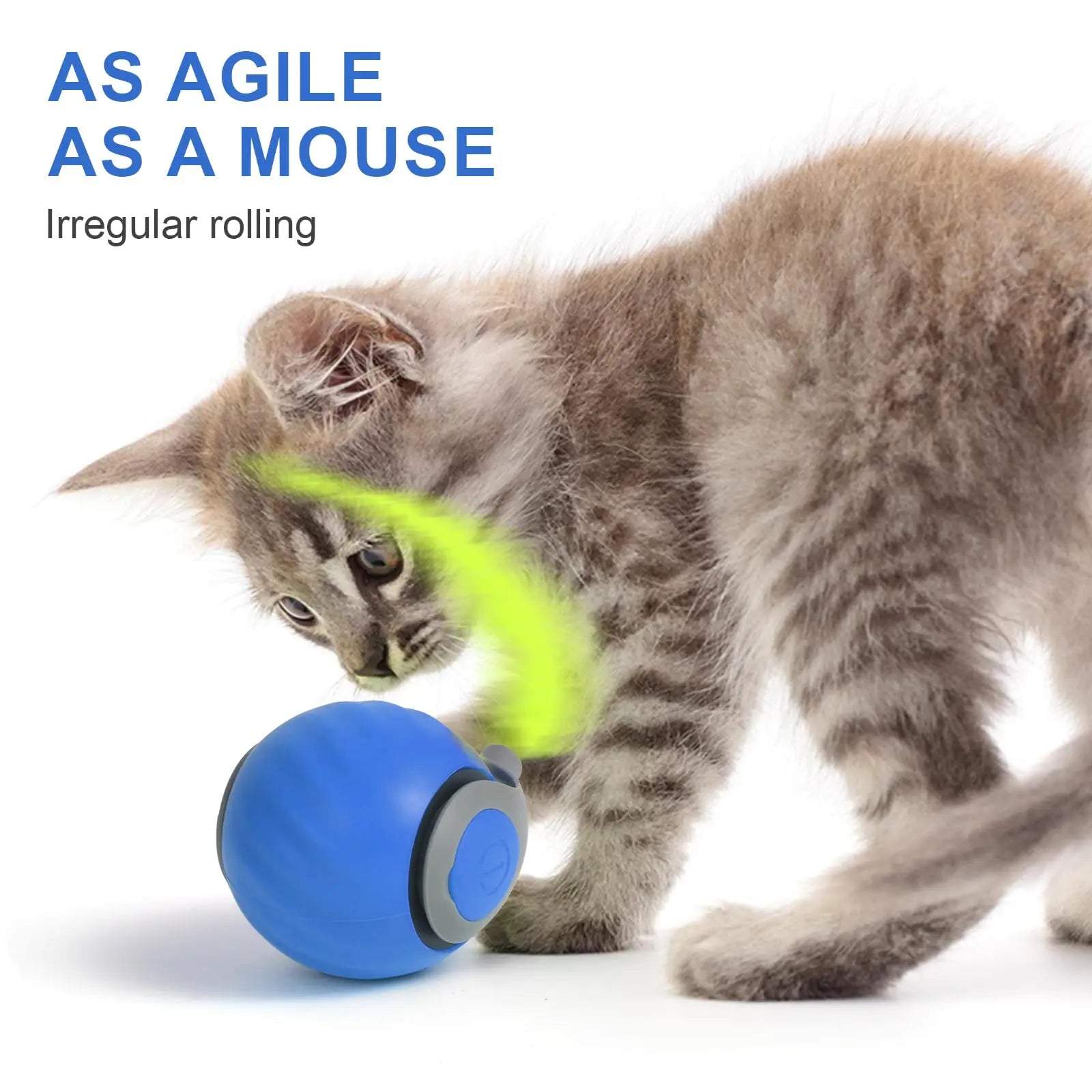 Interactive Cat Toy for Home Electric Automatic Cat Toy Ball Rechargeable Pet Toy with Irregular Movement Cat Hunting