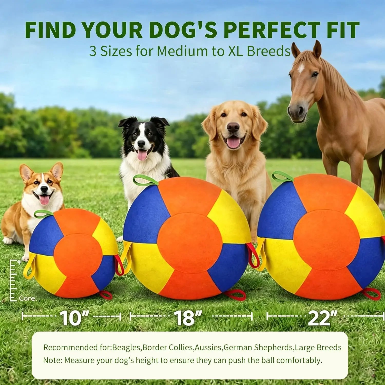 Wholesale Herding Ball for Dogs 22 Inch Calming Jumbo Ball for Dog Training Balls with Heavy-Duty Handle Cover and Pump