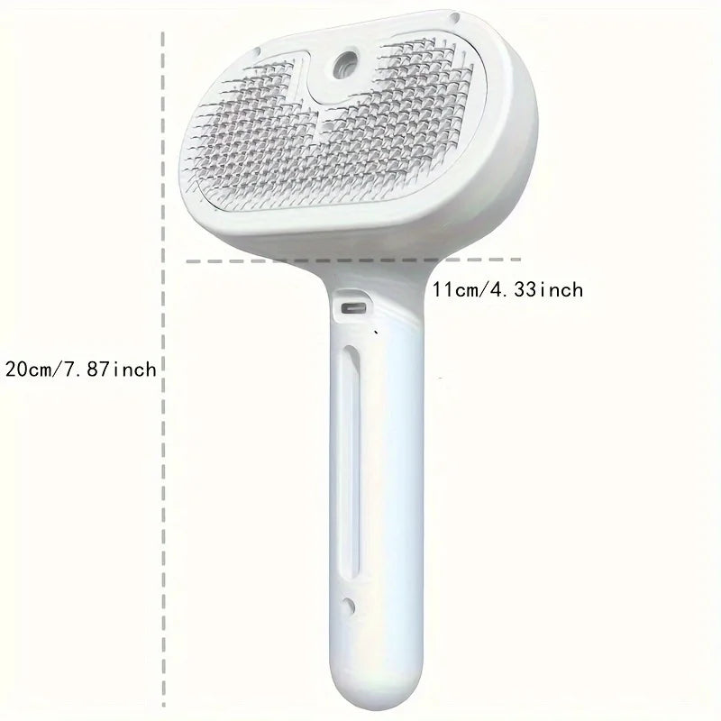 2-in-1 Misting Pet Hair Comb Gentle Water Spray Brush with Release Button for Easy Shedding and Grooming Brush