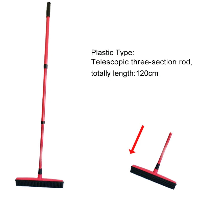 Adjustable Rubber Pet Hair Removal Broom Brush Dust Scraper Carpet Sweeper Wash Mop Telescopic Window Car Floor Cleaner