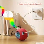 Automatic Rolling Cat Ball Toy with LED Lights Colorful Tail USB Rechargeable Fits All Cat Sizes Indoor Interactive Cat Toy