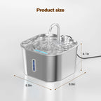 OEM Stainless Steel 2.2L Automatic Pet Water Dispenser Cat Water Fountain with Water Level Window New Cat Products ODM Custom