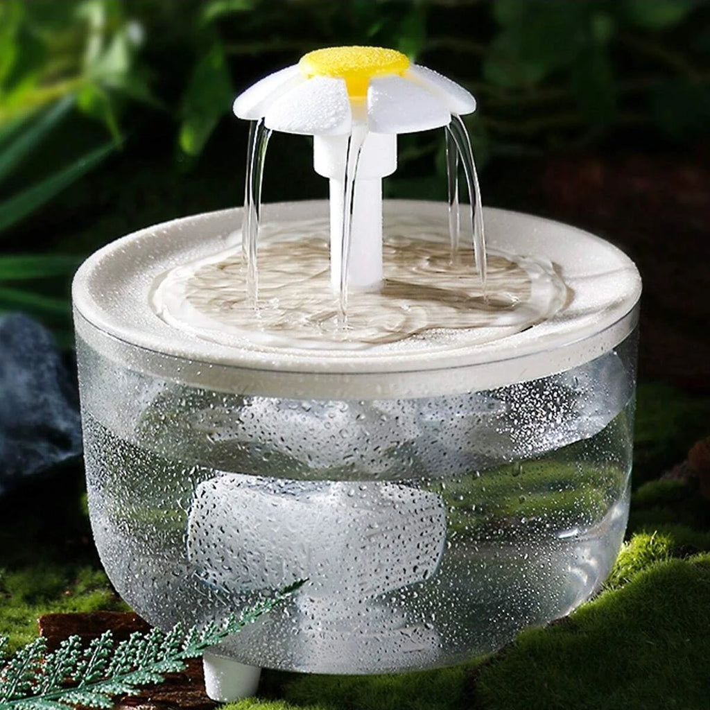 Constant Temperature Heating USB Wood Texture 1L Mini Cat Fountain Pet Water Dispenser With Automatic Circulating Filtration