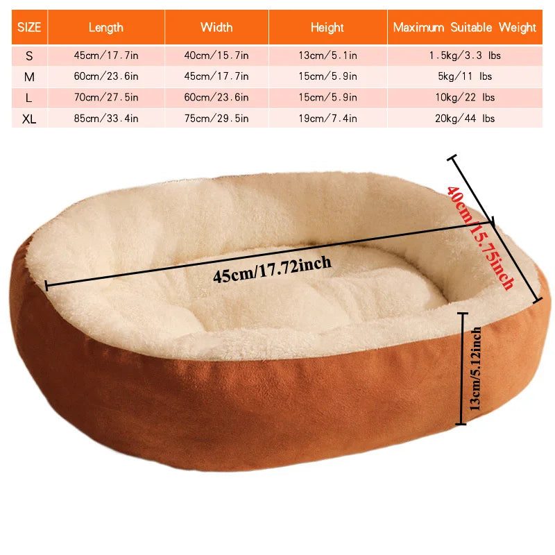 All-Season Medium Size Soft PP Oval Nest Design Bed for Pets Modern Style Cozy Dog & Cat Sofa for Small to Large Breeds