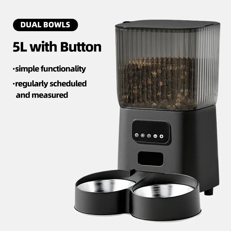 OEM 5L Smart Cat Feeder With Camera 5G Tuya APP Control Automatic Dog Feeding Machine Automatic Pet Feeder