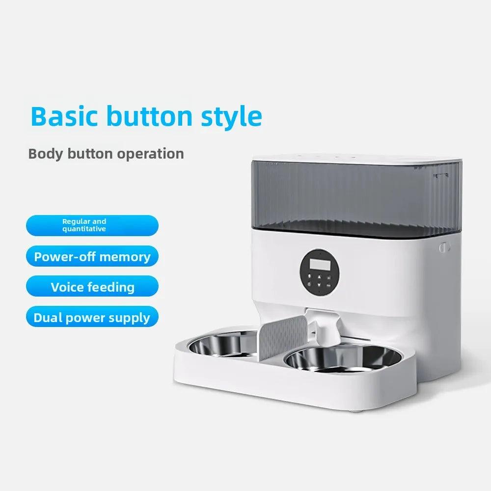 Electric Smart Automatic Pet Feeder with Double Bowl for Cats & Dogs