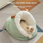 Soft Cat Nest Winter Warm Sleeping Bag Closed Special Cat Mattress Winter Slippers for Small Cats Bed
