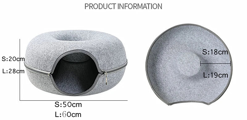 Cats House Basket Natural Felt Pet Toy Cat Tunnel Cave Beds Nest Funny Round Egg-Type with Mat for Small Dogs Puppy Pet Supplies