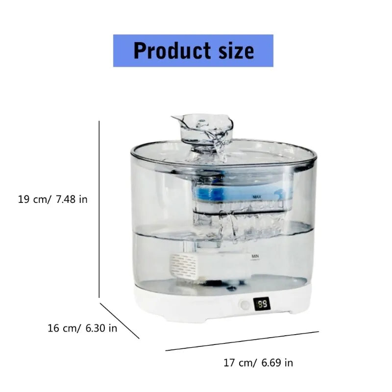2026 OEM 2.2L Automatic Cat Water Fountain Battery Smart Pet Water Dispenser Cat Drinking Feeder Transparent Pet Water Fountain