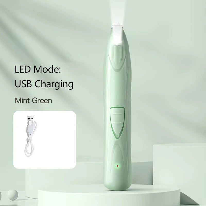 Pet Hair Cutter with LED Light Pet Dog Cleaning Kit Cat Paw Hair Clipper Shaver Dog Paw Cleaner Dog Products