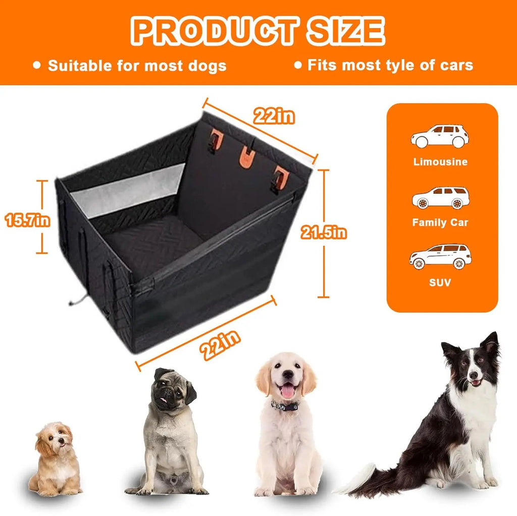 Extended Dog Car Seat Back for Dog Car Seat Cover Oxford Cat Back Seat Back Pet Hammock with Safety Belt for Medium Large Dogs
