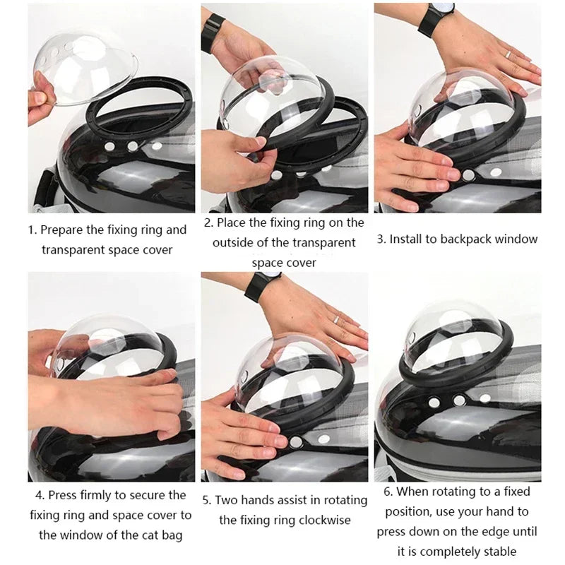Cat Backpack Pet Carrier Puppy Carrying Bag Small Dog Pet Manufacturer Space Capsule Carrier for Small Medium Cats with Cover