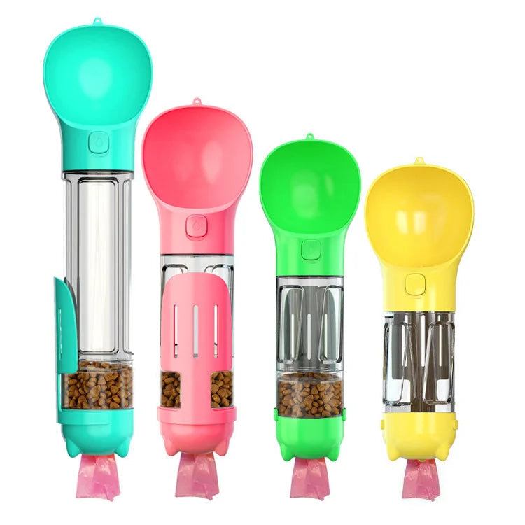 Portable Eco-Friendly Plastic Dog Travel Water Bottle with Food Container and Storage Cups-Wholesale Dropshipping