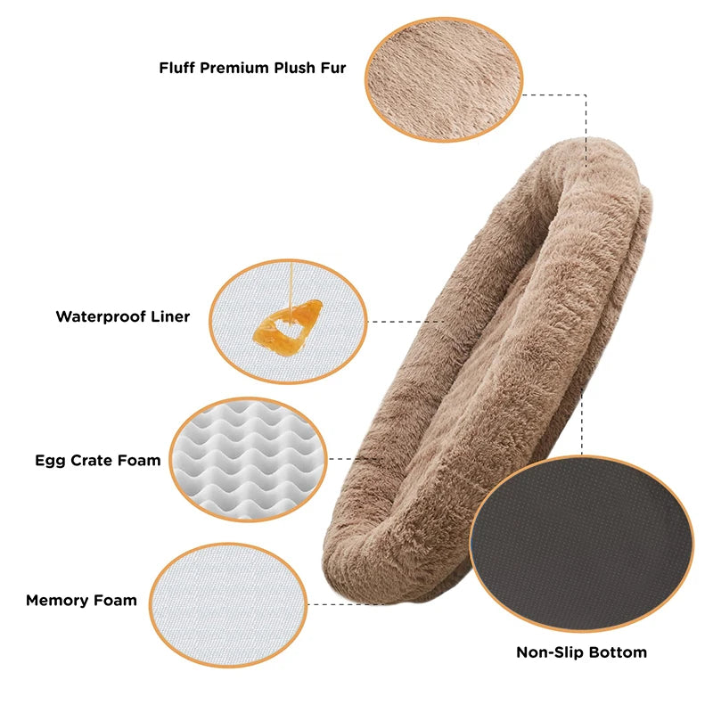 Luxury Large Dog Bed Sleep Deeper Human Dog Bed Soft Sponge Plush Foam Dog Products Detachable and Washable OEM Dropshipping