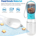3 in 1 Dog Water Bottle Pet Bowls & Feeders Dog Water Bottle with Food Storage 550ml Outdoor Travel Pet Water Bottle