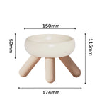 Ceramic Cat Bowl Flower Design Cat Food Bowl High Foot Water Plate Snack Dish with Stand for Neck Protection Drinking Water