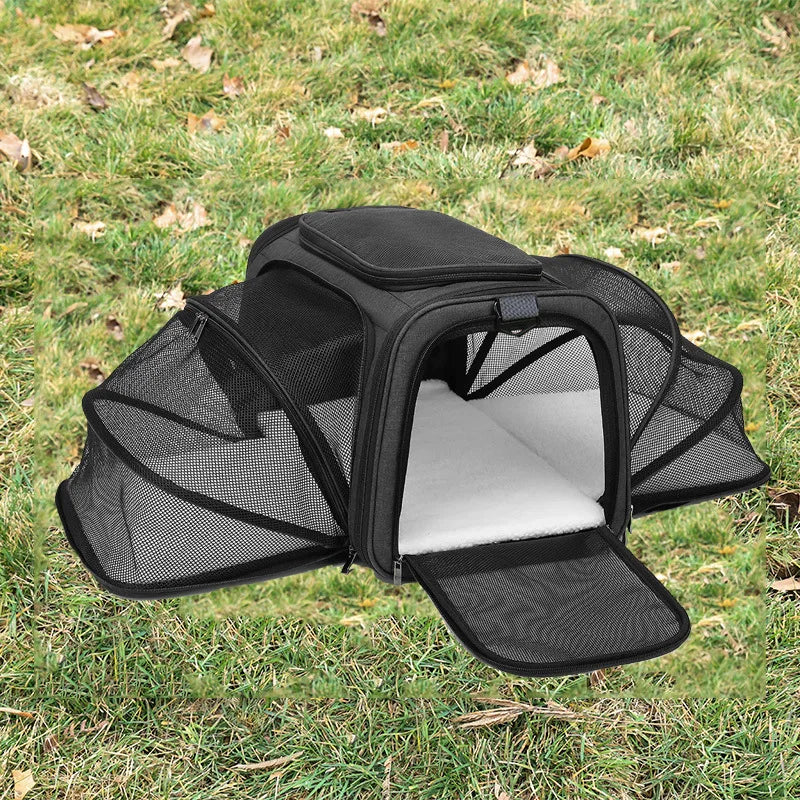 Soft Cat Handbag Pet Carries Bags 2 Sided Expandable Carrier Breathable Net Pet Outdoor Travel Shoulder Bags Cat Products