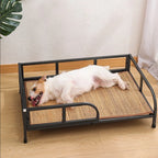 Large Carbon Steel Dog Bed Off-The-Ground Moisture-Proof with Removable Washable Feature Universal Camp Pet Bed for Summer