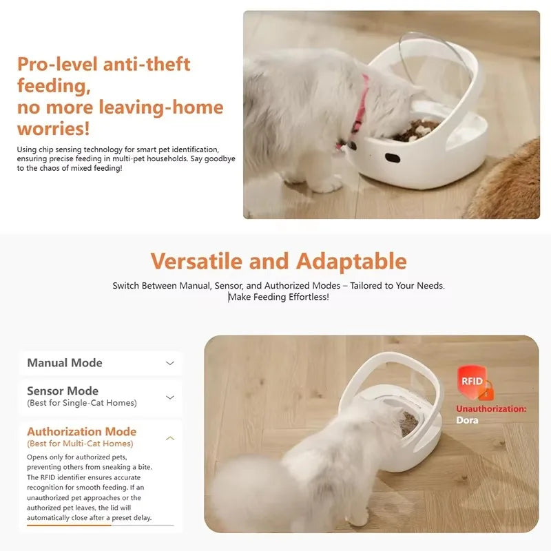 Smart Pet Feeder Automatic Cat Feeder With WIFI App Control Sensor Recognition Accurate Pet Food Dispenser Anti-snatch Feeder