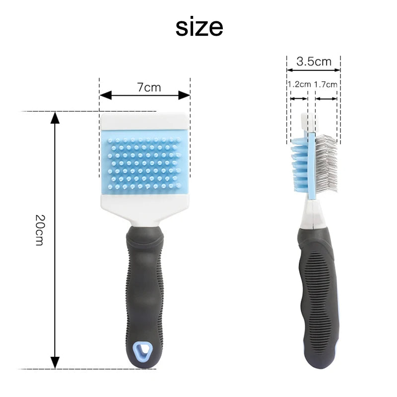 Double Sides Self Cleaning Dog Brush for Shedding Pet Grooming Comb Cat Brush Removes Loose Under Layers Knead Tangled Hair