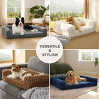 Orthopedic Pet Bed for Large Sized Dogs Waterproof Memory Foam with Removable Egg-Crate Foam Non-Slip Bottom Pet Couch Sofa