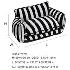 Striped Double Layers Luxury Dog Bed Sofa Modern Winter Design Custom Logo Eco-Friendly Washable Pet Accessories