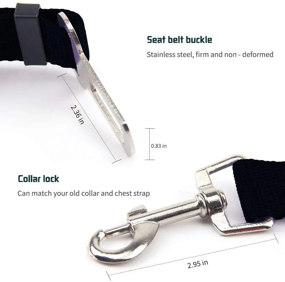Adjustable Pet Car Seat Belt Nylon Lead Dog Leash Backseat Safety Belt OEM Custom Designer Dog Harness Collar Pet Accessories