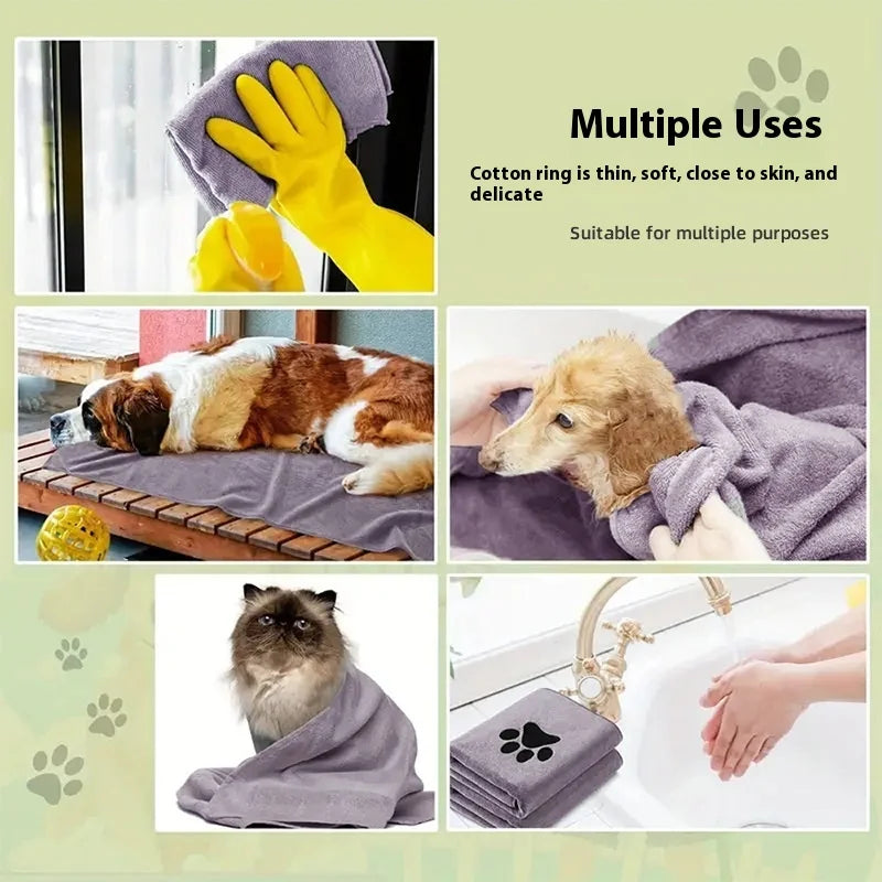 Pet Bathrobe Quick-drying Absorbent Towel for Dogs and Cats Cleaning Bath Towel Dog Accessories