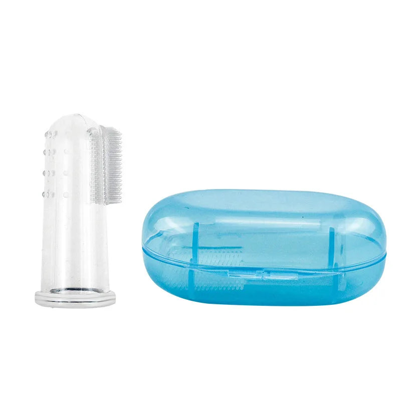 Silicone Pet Finger Brush Soft Dog Toothbrush Teeth Cleaning Tool Bad Breath Tartar Non-toxic Designer Dog Cleaning Pet Supplies