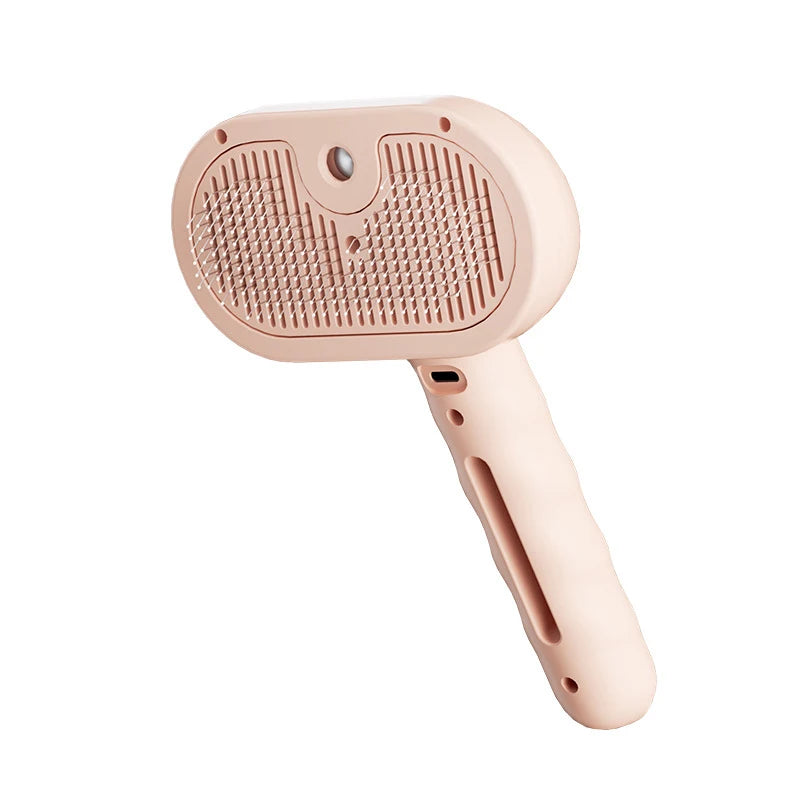 2-in-1 Misting Pet Hair Comb Gentle Water Spray Brush with Release Button for Easy Shedding and Grooming Brush