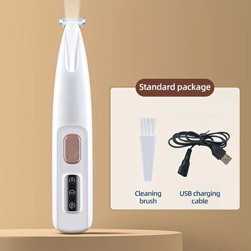 Pet Grooming Clippers Stainless Steel LED Assisted Lighting Safe Low Noise USB Rechargeable Battery Pet Beauty Electric Trimmer