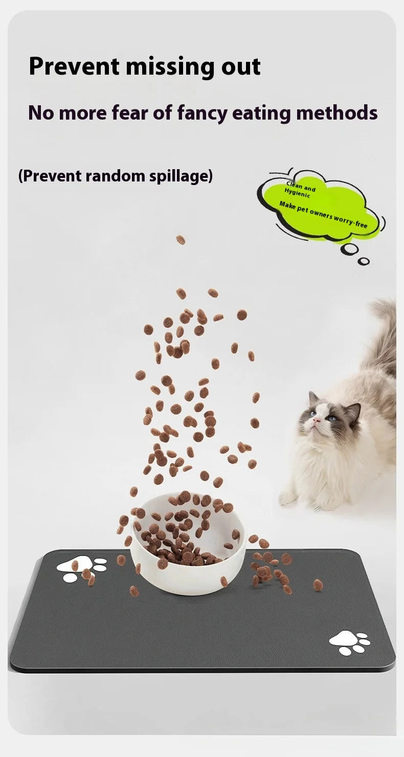 Durable and Easy-to-Clean Pet Mat with Modern Animals Pattern for Feeding and Play Areas