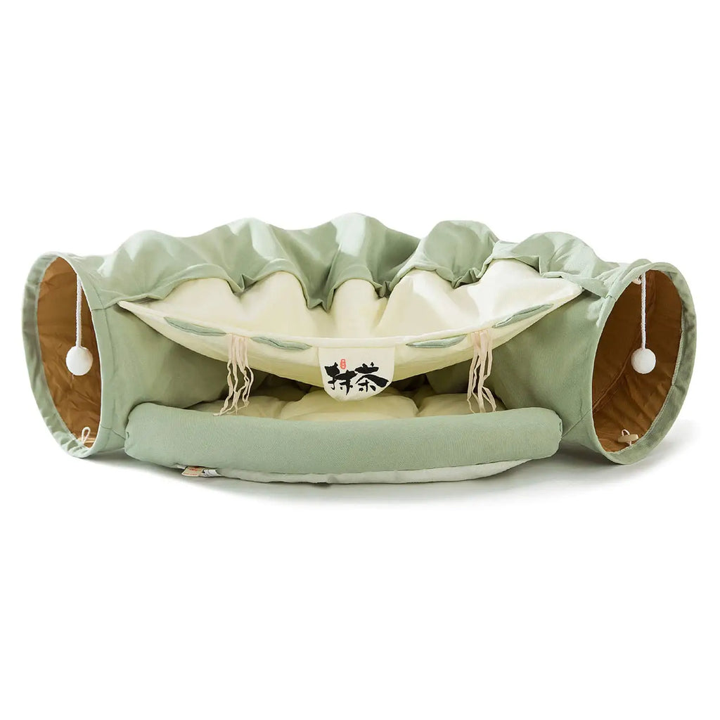 Cat Tunnel Collapsible Tubes Toys with Removable Mat Cat Bed Indoor Cat Tunnels Pet Accessories