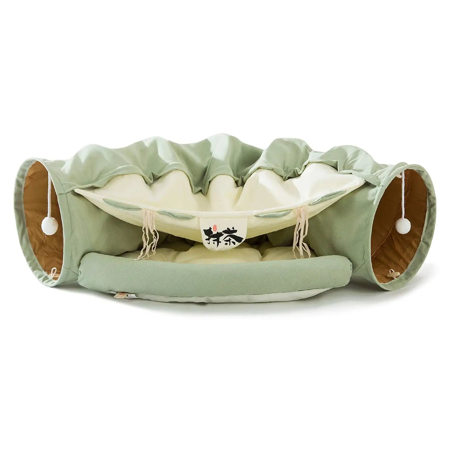 Cat Tunnel Collapsible Tubes Toys with Removable Mat Cat Bed Indoor Cat Tunnels Pet Accessories